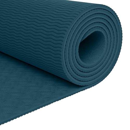 Retrospec Zuma Yoga Mat 6mm Thick Non-Slip TPE Exercise Mat | Cushioned Workout Mat for Yoga Pilates and Home Stretching | 72 x 24 with Carrying Strap