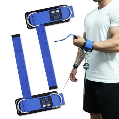 Wrist Cuffs Weight Lifting Straps with Sliding Dual D-Rings – Adjustable Wrist Support for Cable Machine & Arm Training - color: Blue-1, size: M