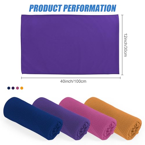 4 Pack Cool Towels for Gym Yoga Fitess Running Hiking Tennis,Cooling Towel for Neck and Face(4 Pack-04) - color: 4 Pack-04