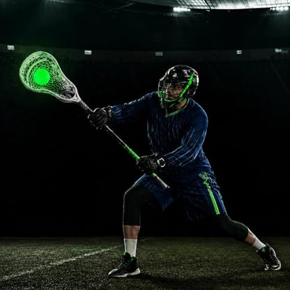 Glow in The Dark Lacrosse Ball Clear to Green Official Size Elastic Rubber Lacrosse Balls for Practice Training Massage Muscle Relaxation Indoor Outdoor Sports Gifts (12)