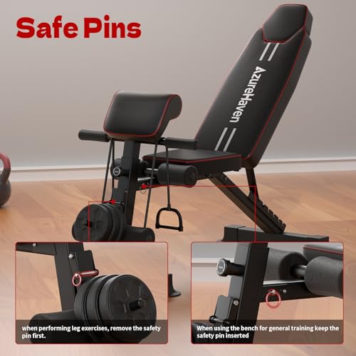 Adjustable Weight Bench, Foldable Incline Decline Flat Workout Bench for Home Gym Full Body Dumbbell Exercise, 660LBS Capacity (Black)