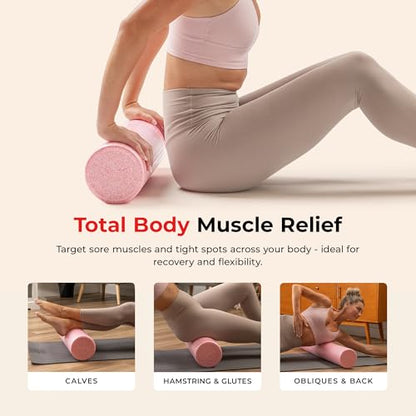 Sunny Health & Fitness 24" Pink High-Density Yoga Foam Roller - color: Pink, size: 24-Inch
