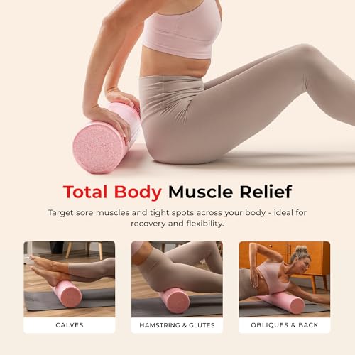 Sunny Health & Fitness 36" Pink High-Density Yoga Foam Roller - color: Pink, size: 36-Inch