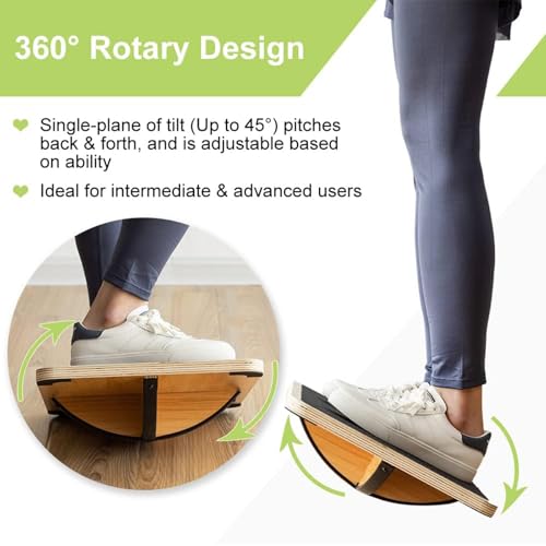 StrongTek Balance Training Set – Wooden Rocker Balance Board + Balance Pods & Wobble Cushion Kit for Core Strength, Rehab & Stability