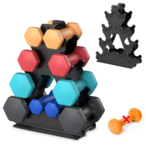 Dumbbell Rack Stand Only | Space-Saving Weight Rack for Home Gym, Hand Weight Rack Dumbbell Storage for Dumbbell Set (3-15 LB), Durable Metal Stand with Easy Assembly (Dumbell not Included) - color: Weight Rack - 4 Tier