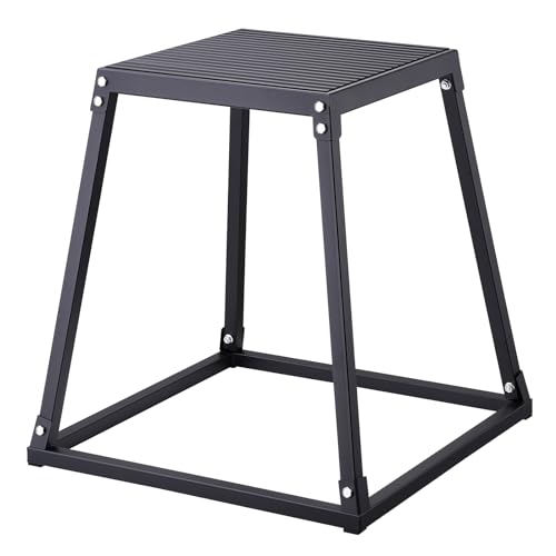 VEVOR Plyometric Platform Box, Plyometric Jump Box, Fitness Steel Plyo Box for Home Gym Jump Training, Crossfit, Conditioning, Strength Training, Black