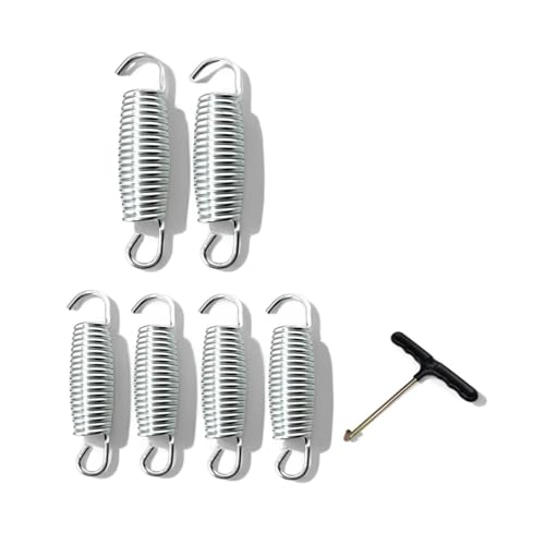 Trampoline Springs 6-Pack - 3.9 Inch Replacement Springs for Trampoline, Heavy Duty Rust-Proof Spring Parts with Spring Tool Compatible