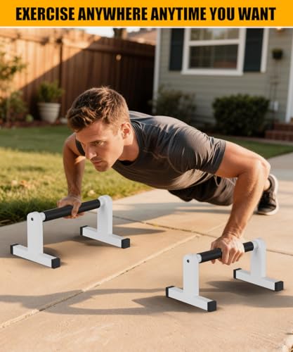 Push Up Bars, Heavey Duty Parallettes Dip Bar with Non-slip Grips for Calisthenics Planche L Sit Handstand Fitness Floor Workout, Pushup Station Handles Stand for Gym Strength Training