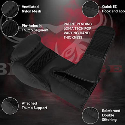 BEAST RAGE Boxing Gloves Muay Thai Kickboxing MMA Fight Bag Training Punch Hitting Workout Men Women Sparring Fitness Mitts Heavy Padded Martial Arts Sports
