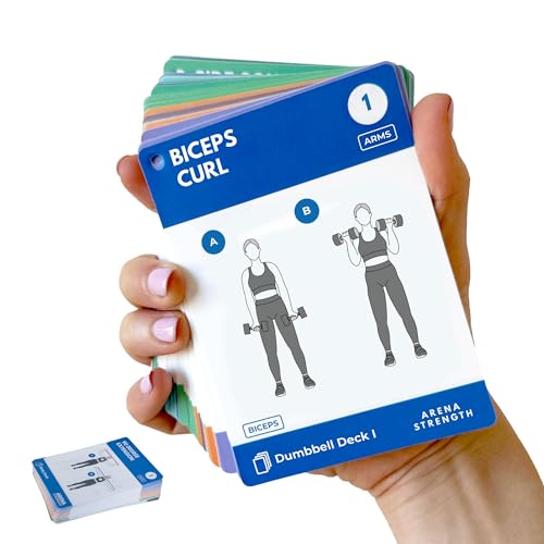 Workout Cards - Instructional Fitness Deck for Booty Band Workouts, Beginner Fitness Guide for Resistance Band Training Exercises at Home. Includes Workout Routines. - style: Dumbbell (Part 1)