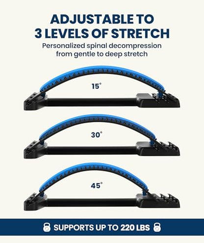 Everlasting Comfort Lumbar Support Board Back Stretcher for Lower Pain Relief - Adjustable Spine Decompression with 88 Acupressure Nodes - Back Cracking Device with Chair Strap for Posture Correction