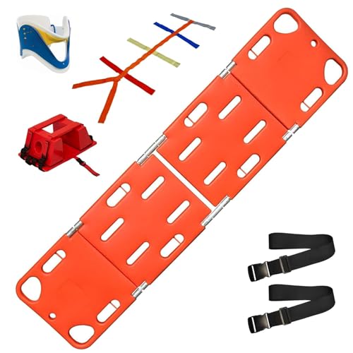 Foldable Spine Board Stretcher Kit - Portable Water Backboard for Hospitals, Clinics, Families & Sports - 4-Fold Lightweight Transport Stretcher