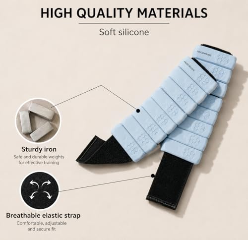 Adjustable Wrist & Ankle Weights for Women & Men – Wearable Weights Set for Walking, Pilates, Yoga, Barre, Running & Home Workouts – Comfortable Silicone Fitness Bands for Strength & Toning