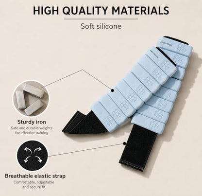 Adjustable Wrist & Ankle Weights for Women & Men – Wearable Weights Set for Walking, Pilates, Yoga, Barre, Running & Home Workouts – Comfortable Silicone Fitness Bands for Strength & Toning