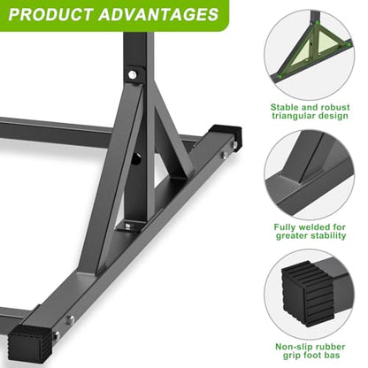 SELEWARE Power Cage Accessories, Dip Handles, Pull‑Up Stations, and Multi‑Grip Training Attachments - color: 2" x 2" Rack with 1" Hole