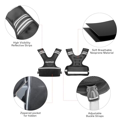 Adjustable Weighted Vest for Women and Men,4-10lb/11-20lb/20-32lb Rucking Vest with 6 Ironsand Weights for Running, Walking, Workout and Strength Training - size: 4-10lbs:Walking & Cardio (Women / Beginners)