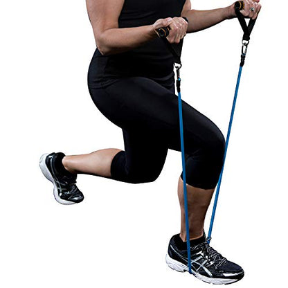 Resistance Band 11 Piece Set - Includes 5 Exercise Bands with Carrying Bag, Door Anchor, Ankle Straps, Exercise Guide with Bonus Digital Workouts and Workout EBook