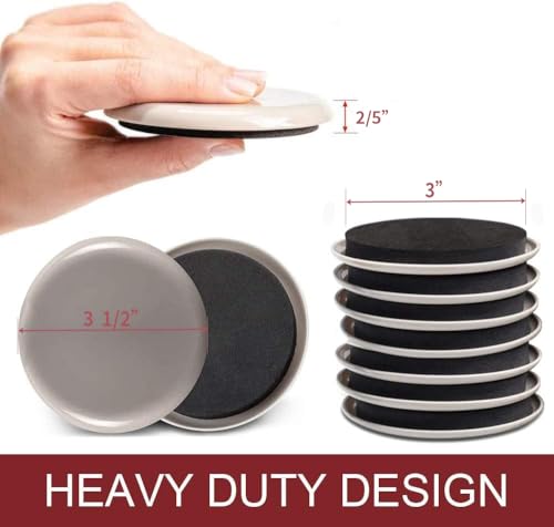 Furniture Sliders for Carpet - 20 PCS Heavy Duty Moving Pads 3 1/2" - Sliders for Furniture on Carpet, Reusable Furniture Moving Sliders for Easy Glide - size: 20pcs Beige 3.5"