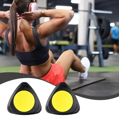 Core Sliders Exercise Gliding Discs Pair for Hardwood & Carpet Floors, Gym Gliders Fitness Equipment for Squats & Core Training, Black Yellow