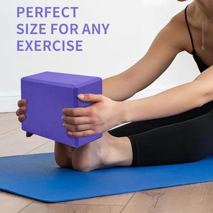1 Pack Large Yoga Block 9x6x4 Inches, Sturdy Yoga Foam Blocks, High Density & Non Slip Surface for Yoga, Pilates & Stretching, Fitness Accessories for Stability & Balance