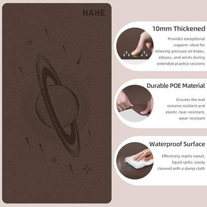 Extra Wide Yoga Mat, 72"x40"x0.4"Thick, Large Exercise Mat, Oversized Non Slip Workout Mat with Strap for Yoga, Pilates, Fitness, Home Gym Studio