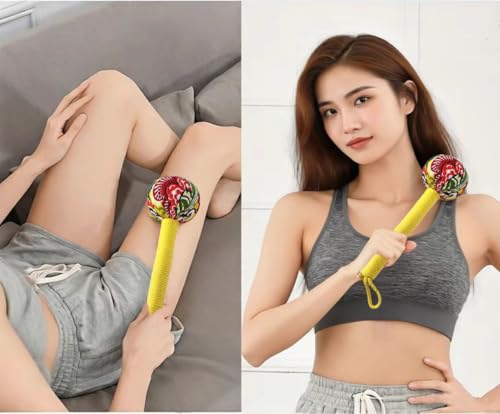 Mugwort Massage Hammer, Massage Tools Back, Shoulder & Body - Handheld Percussion Therapy Tool with US Design Patent, (Noble Yellow/deep Purple) - color: Noble Yellow/Deep Purple