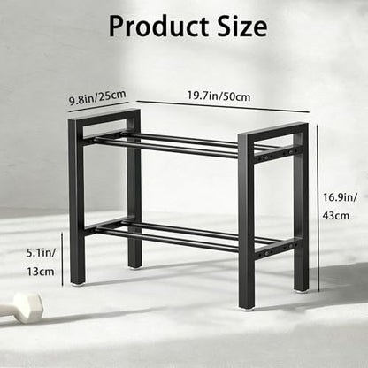 Dumbbell Storage Rack, Weight Rack for Dumbbells, 2 Tier Adjustable Kettlebell Rack Shelf Weight holder for Home Gym Heavy-Duty Space-Saving (Rack Only)