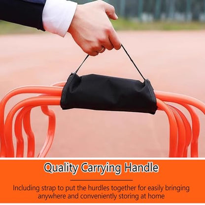Agility Training Mini Hurdles, Lightweight Portable Agility Speed Hurdles, Soccer Training Equipment with Carry Bag, for Indoor and Outdoor Sports(50cm/20in)