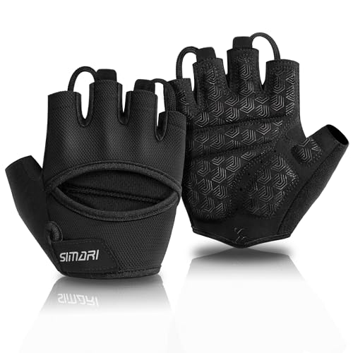 SIMARI Workout Gym Gloves for Men Women, Weight Lifting Gloves with Wrist Wrap Support, SBR Pad Grip for Full Palm Protection, for Exercise, Fitness, Dumbbells, Barbell, Climbing, Fingerless - color: Black-1a, size: X-Large
