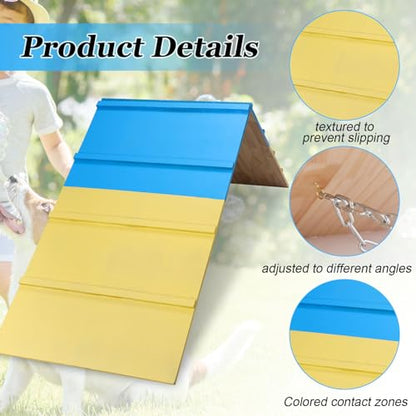 Dog Agility Equipment 83.5 x 23.6 Inch Agility A-Frame Agility Training Equipment for Dogs Jumping Outdoor Dog Ramp Dog Agility Course Equipment for Climbing Playground, Yellow Blue