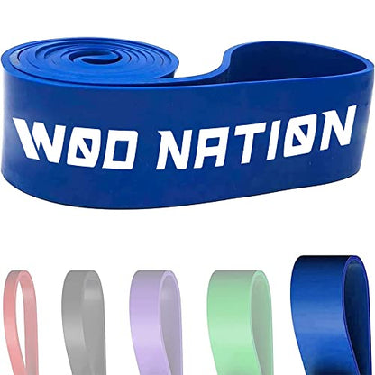 WOD Nation Pull Up Assistance Bands (10-175lbs Band) - Best for Pullup Assist, Chin Ups, Resistance Bands Exercise, Stretch, Mobility Work & Serious Fitness - 41 inch Straps