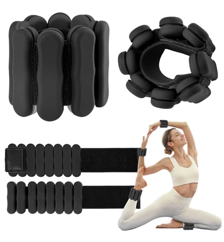 Ankle Weights Wrist Weight for Women Men, Set of 2, 1 lb/2 lb Each - color: Black, size: 2lb each weight (4lbs Pair)