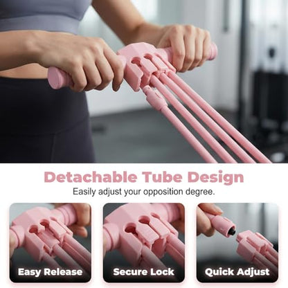 Multifunction Pedal Resistance Bands with Handles for Full Body Home Workout, 2026 Upgrade 6-Tube Elastic Yoga Pedal Puller Resistance Band, Adjustable Tension, Target Abs, Arms & Legs