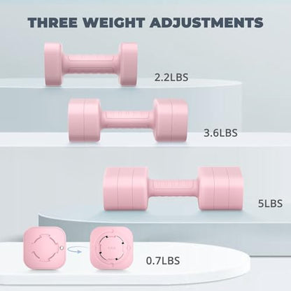 Ragebby Adjustable Dumbbell Set of 2, Weights for Men and Women at Home, Anti-slip Handle, 3 in 1 Free Weights Dumbbells Set, 2lb/3lb/5lb/10lb/15lb/20lb for Pilates, Yoga, Strength Training