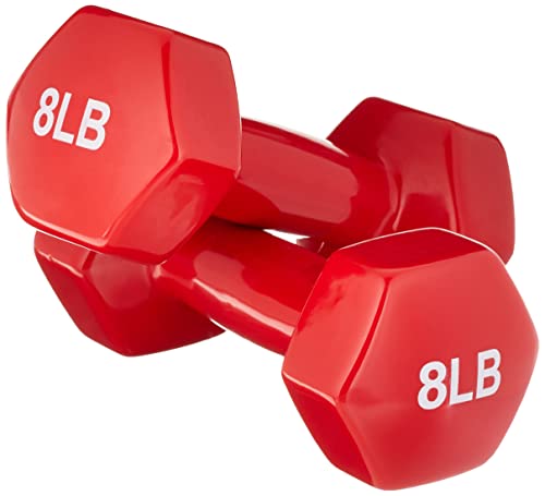 Amazon Basics Vinyl Coated Dumbbell Hand Weights - style: 8 Pounds, Pair