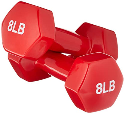 Amazon Basics Vinyl Coated Dumbbell Hand Weights - style: 8 Pounds, Pair