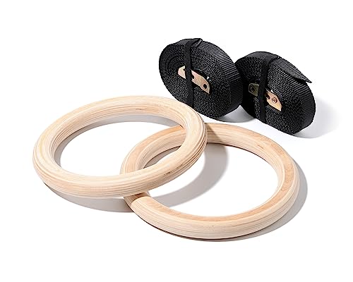 Wood Gymnastic Ring Olympic Strength Training Gym Rings Wooden