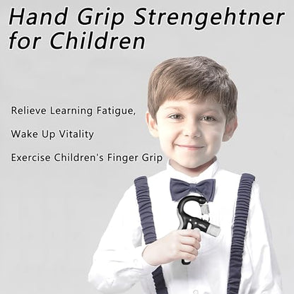 Hand Grip Strengthener for Kids and Youth, Adjustable Resistance Hand Gripper 11-45Lbs, Hand Grips for Strength Training, Stress Relief Grip - color: Black-2 pack