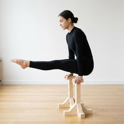 SAMTROY Handstand Canes for Balance Training, Stable Wooden Handstand Blocks with Non-Slip Base & Moisture-Absorbent Grip, Portable Bodyweight Training Equipment for Home Gym & Strength Practice