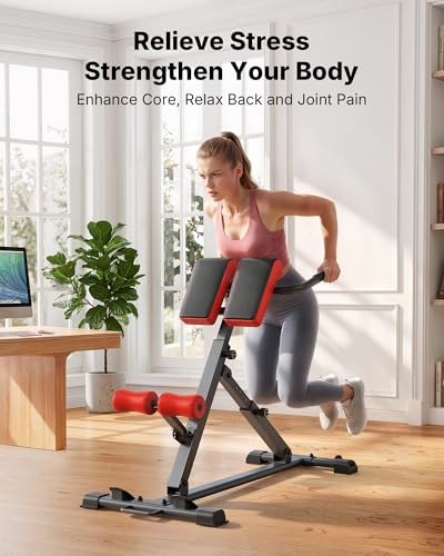 MERACH Roman Chair Back Extension, Adjustable Weight Bench, Home Gym Sit Up Bench for Glutes & Ab Workouts, Back Extension Machine, Hyperextension Roman Chair for Lower Back Pain Relief - size: Pro