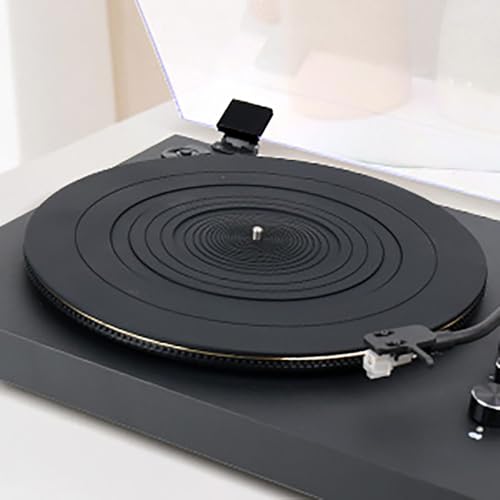 Turntable Mat, 12" Rubber Silicone Platter Slipmat Universal to All Hi-Fi Record LP Players by Gartopvoiz, Reduced Vibration, 3mm Thick - size: 12"