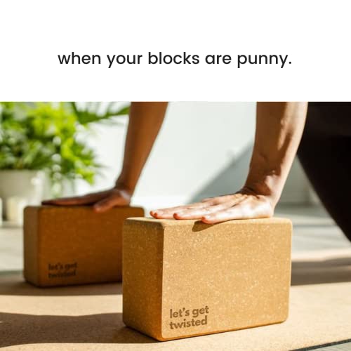 Cork Yoga Blocks 2 Pack – High Density Non Slip with Select Cork Grain for Chip-Resistant Durability | Extra Thick 4” for Support & Stability | Natural, Smooth, and Crumble Free | Body By Yoga