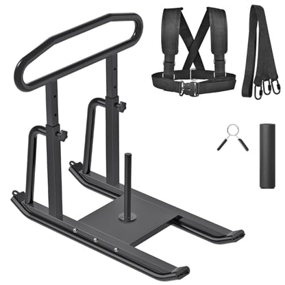 Dolibest Weight Sled, Fitness Sled, Workout Sled for Fitness Strength Training and Speed Improvement, Push-Pull Prowler Training, Suitable for 1-2" Weight Plates, Black