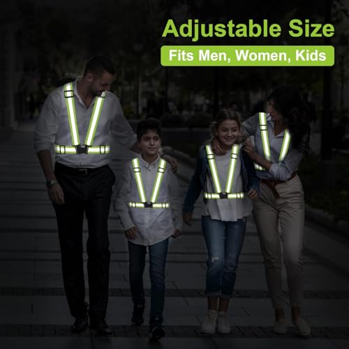 Reflective Vest Running Gear, 2-10Pack High Visible Safety VES - color: Green+Pink
