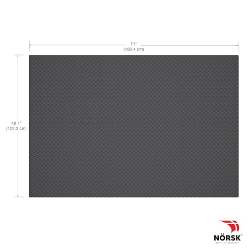 Foam Floor Gym Mats with Interlocking Tiles, .47" Thick, 24"x24",6-Pack, 24 Square Feet, Diamond Plate Design, Grey