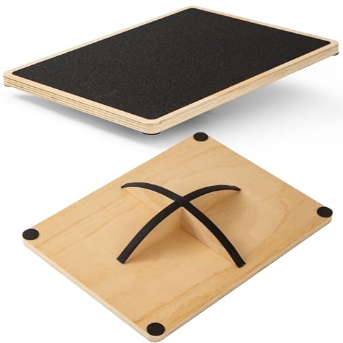 Wooden Rocker Balance Board for Adults Anti-Slip 350LBS Balance Trainer for Standing Desk, Physical Therapy & Core Strength – Durable Wooden Rocker Board for Office & Rehab