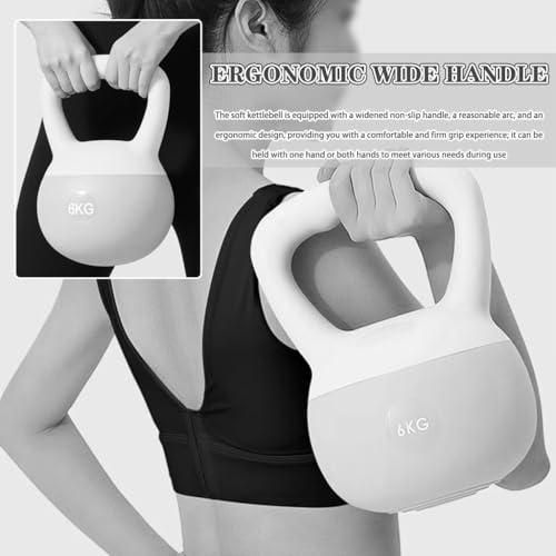 Kettlebell Home Fitness Women Soft Kettlebell Weights, New PVC Soft Rubber Kettle Ball, Does Not Damage The Floor, Practice Hip/body Shaping(Green-6kg)