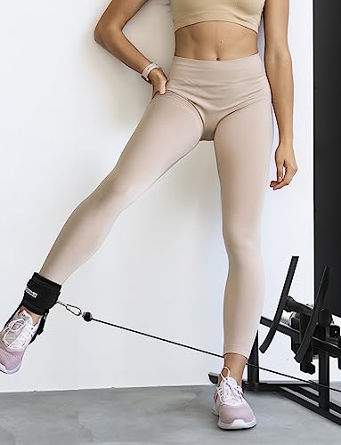 POWER GUIDANCE Ankle Strap for Cable Machine Professional Kickback Ankle Strap for Glute Workouts, Leg Extensions - Adjustable Strap with D-Rings - size: Pair