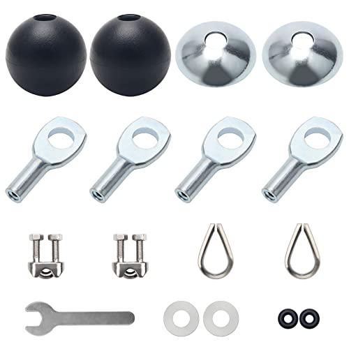 17Pcs Cable Attachments for Gym, Solid Rope Attachment for 5mm Fitness Pulley Machine Gym Equipment for Home Gym Cable Replacement Parts Rope (17)