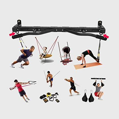 AGYH Wall-Mounted Chin Up Bar, Hanging Horizontal Bar with Adjustable Handle Position, Sandbag Resistance Band Exercise Equipment, Load 300KG - color: Black